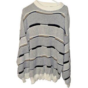 Expressions International Men's Sweater Cream Black Tan Size 3X